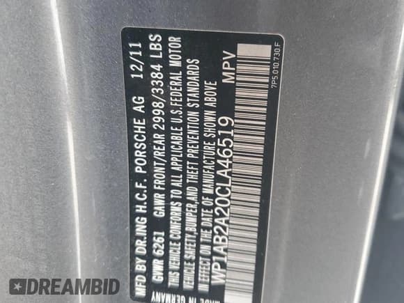 ✅ 2012 Porsche Cayenne S • VIN: WP1AB2A20CLA46519 • Lot: 80089165. Wystawiony na Copart z przebiegiem 179 068 mil. Bezpłatny archiwum sprzedaży aukcyjnych z USA i szczegółowy raport historii pojazdu na DreamBid. Zdjęcie 13.