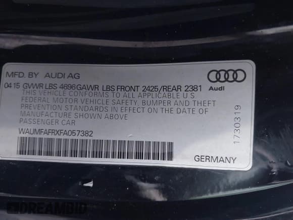 ✅ 2015 Audi A5 Premium Plus • VIN: WAUMFAFRXFA057382 • Lot: 41481175. Wystawiony na IAAI z przebiegiem 91 494 mil. Bezpłatny archiwum sprzedaży aukcyjnych z USA i szczegółowy raport historii pojazdu na DreamBid. Zdjęcie 9.