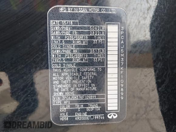 ✅ 2019 Infiniti QX50 Luxe • VIN: 3PCAJ5M37KF109899 • Lot: 42217912. Wystawiony na IAAI z przebiegiem 78 127 mil. Bezpłatny archiwum sprzedaży aukcyjnych z USA i szczegółowy raport historii pojazdu na DreamBid. Zdjęcie 9.