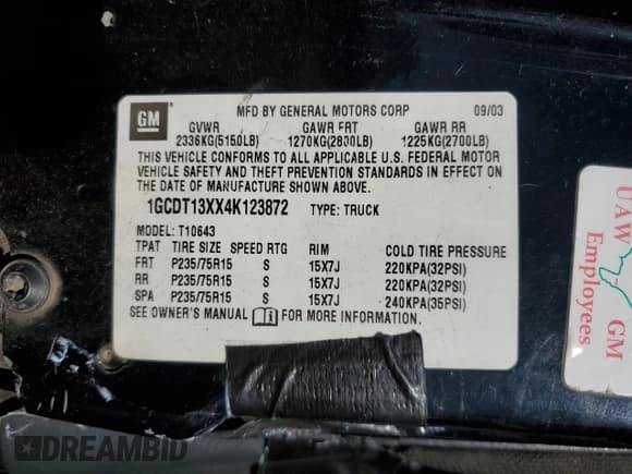 ✅ 2004 Chevrolet S-10 LS • VIN: 1GCDT13XX4K123872 • Лот: 76417194. Опубликован ранее на Copart с пробегом Не указан. Бесплатный доступ к архиву аукционных продаж из США и подробный отчёт об истории автомобиля на DreamBid. Изображение 12.