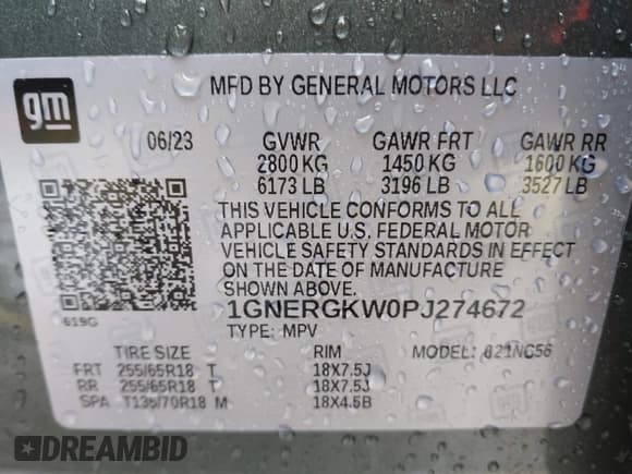 ✅ 2023 Chevrolet Traverse LT Cloth • VIN: 1GNERGKW0PJ274672 • Лот: 43393447. Опубликован ранее на IAAI с пробегом 27 273 миль. Бесплатный доступ к архиву аукционных продаж из США и подробный отчёт об истории автомобиля на DreamBid. Изображение 9.