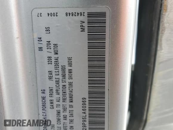 ✅ 2005 Porsche Cayenne S • VIN: WP1AB29P95LA60969 • Lot: 82419355. Listed on Copart with 92,264 mi. Free auction sales archive from the USA and detailed vehicle history report at DreamBid. Image 14.