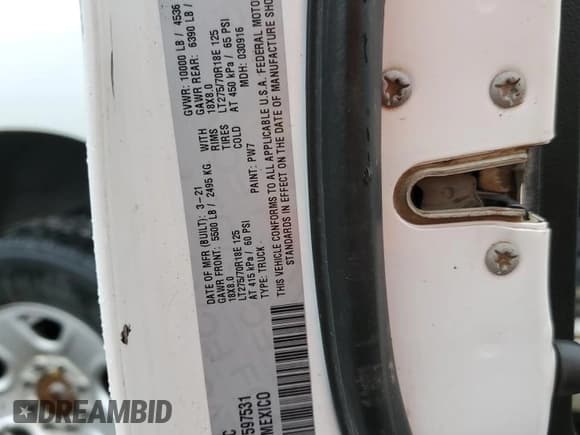 ✅ 2021 Ram 2500 Tradesman • VIN: 3C6UR5HJ7MG597531 • Lot: 71814665. Wystawiony na Copart z przebiegiem 101 045 mil. Bezpłatny archiwum sprzedaży aukcyjnych z USA i szczegółowy raport historii pojazdu na DreamBid. Zdjęcie 12.