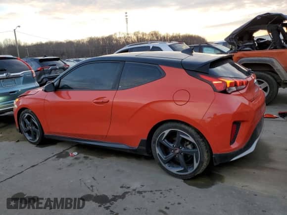 2019 Hyundai Veloster Turbo with VIN KMHTH6AB3KU011350, listed as a Copart auction lot 86561184 with 95,757 mi miles and Salvage title. Bid and sale history available at DreamBid. Image 2.
