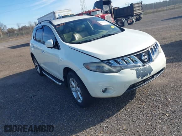 ✅ 2009 Nissan Murano SL • VIN: JN8AZ18W09W126270 • Lot: 43635966. Listed on IAAI with 192,306 mi. Free auction sales archive from the USA and detailed vehicle history report at DreamBid. Image 1.