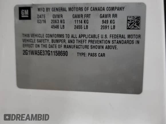 2016 Chevrolet Impala LS z VIN 2G1WA5E37G1158690, wystawiony jako Copart lot #82547315 z przebiegiem 106 735 mil mil oraz Szkoda całkowita • Salvage title. Historia ofert i sprzedaży dostępna na DreamBid. Obrazek 12.