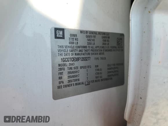 ✅ 2015 Chevrolet Colorado 4WD Z71 • VIN: 1GCGTCE38F1203277 • Лот: 75563414. Опубликован ранее на Copart с пробегом 137 008 миль. Бесплатный доступ к архиву аукционных продаж из США и подробный отчёт об истории автомобиля на DreamBid. Изображение 12.