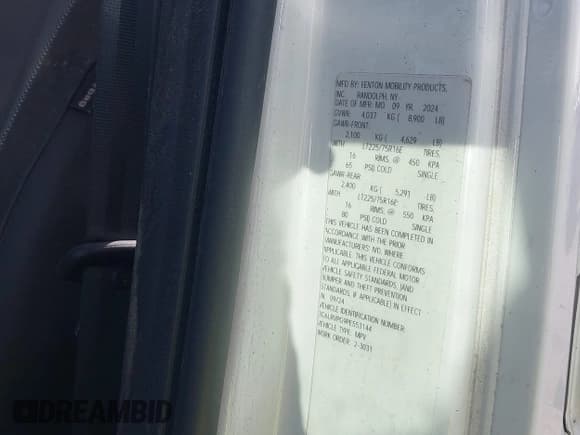 ✅ 2023 Ram ProMaster Window Van • VIN: 3C6LRVPG9PE553144 • Лот: 42799789. Опубликован ранее на IAAI с пробегом Не указан. Бесплатный доступ к архиву аукционных продаж из США и подробный отчёт об истории автомобиля на DreamBid. Изображение 9.