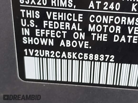 ✅ 2019 Volkswagen Atlas SE • VIN: 1V2UR2CA5KC588372 • Lot: 43312054. Wystawiony na IAAI z przebiegiem 74 019 mil. Bezpłatny archiwum sprzedaży aukcyjnych z USA i szczegółowy raport historii pojazdu na DreamBid. Zdjęcie 9.