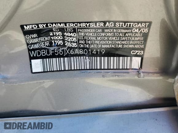 ✅ 2006 Mercedes-Benz E 350 • VIN: WDBUF56JX6A801419 • Lot: 86688185. Listed on Copart with 167,782 mi. Free auction sales archive from the USA and detailed vehicle history report at DreamBid. Image 12.