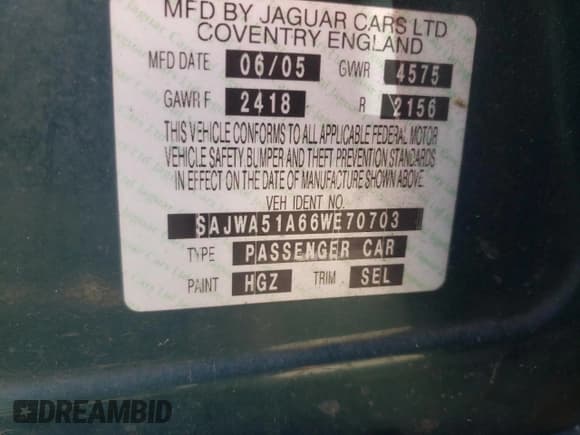 ✅ 2006 Jaguar X-Type • VIN: SAJWA51A66WE70703 • Лот: 61401295. Опубликован ранее на Copart с пробегом Не указан. Бесплатный доступ к архиву аукционных продаж из США и подробный отчёт об истории автомобиля на DreamBid. Изображение 12.