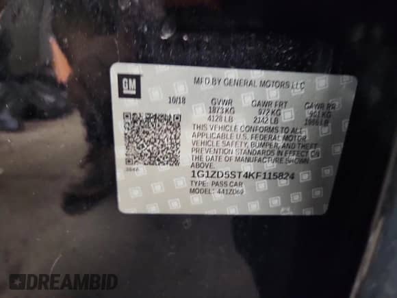 ✅ 2019 Chevrolet Malibu LT • VIN: 1G1ZD5ST4KF115824 • Lot: 72007735. Wystawiony na Copart z przebiegiem 114 386 mil mil. Skorzystaj z bezpłatnego archiwum sprzedaży aukcyjnych z USA i zobacz szczegółowy raport historii pojazdu na DreamBid. Zdjęcie 12.