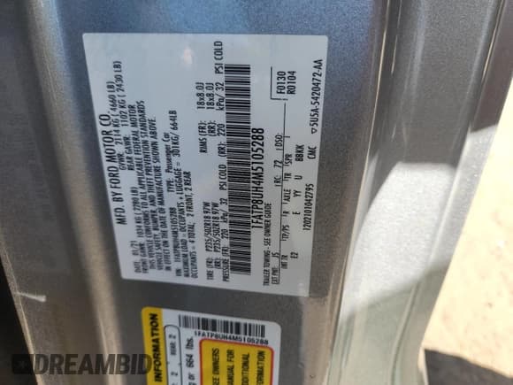 ✅ 2021 Ford Mustang EcoBoost Premium • VIN: 1FATP8UH4M5105288 • Lot: 86874675. Wystawiony na Copart z przebiegiem 92 548 mil. Bezpłatny archiwum sprzedaży aukcyjnych z USA i szczegółowy raport historii pojazdu na DreamBid. Zdjęcie 12.