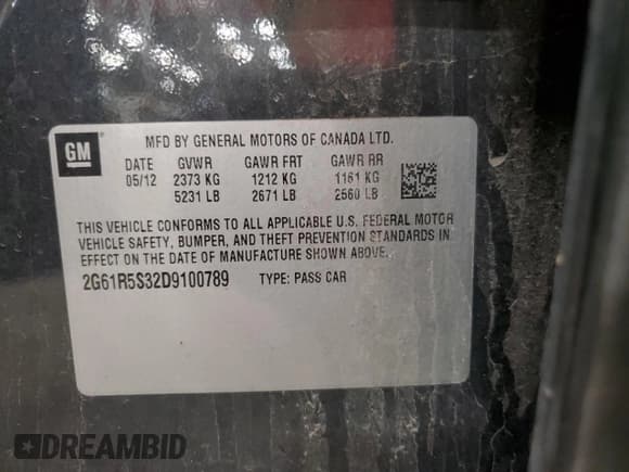 ✅ 2013 Cadillac XTS Luxury • VIN: 2G61R5S32D9100789 • Lot: 59423605. Wystawiony na Copart z przebiegiem Nie podano. Bezpłatny archiwum sprzedaży aukcyjnych z USA i szczegółowy raport historii pojazdu na DreamBid. Zdjęcie 12.