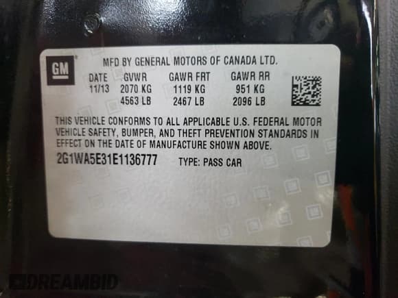 ✅ 2014 Chevrolet Impala LS • VIN: 2G1WA5E31E1136777 • Лот: 39114544. Опубликован ранее на Copart с пробегом 107 282 миль. Бесплатный доступ к архиву аукционных продаж из США и подробный отчёт об истории автомобиля на DreamBid. Изображение 12.