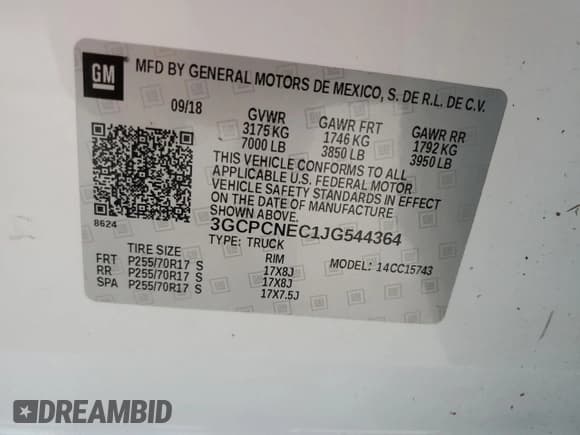 ✅ 2018 Chevrolet Silverado 1500 Work Truck • VIN: 3GCPCNEC1JG544364 • Lot: 76813414. Listed on Copart with Not provided. Free auction sales archive from the USA and detailed vehicle history report at DreamBid. Image 13.