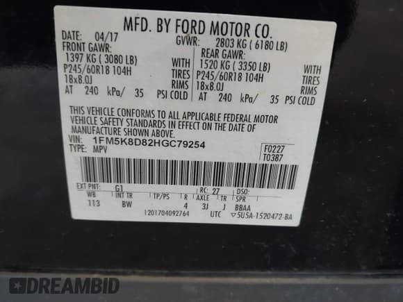 ✅ 2017 Ford Explorer XLT • VIN: 1FM5K8D82HGC79254 • Lot: 41958610. Wystawiony na IAAI z przebiegiem Nie podano. Bezpłatny archiwum sprzedaży aukcyjnych z USA i szczegółowy raport historii pojazdu na DreamBid. Zdjęcie 9.