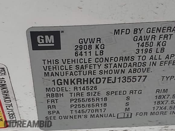 ✅ 2014 Chevrolet Traverse LT • VIN: 1GNKRHKD7EJ135577 • Lot: 43860260. Listed on IAAI with Not provided. Free auction sales archive from the USA and detailed vehicle history report at DreamBid. Image 9.