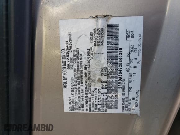 ✅ 2002 Ford Windstar LTD • VIN: 2FMDA58492BB46350 • Lot: 60264904. Listed on Copart with 202,952 mi. Free auction sales archive from the USA and detailed vehicle history report at DreamBid. Image 13.