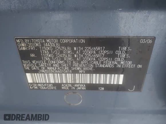 ✅ 2006 Toyota RAV4 • VIN: JTMZD33V366010418 • Lot: 43893475. Wystawiony na IAAI z przebiegiem 186 686 mil. Bezpłatny archiwum sprzedaży aukcyjnych z USA i szczegółowy raport historii pojazdu na DreamBid. Zdjęcie 9.