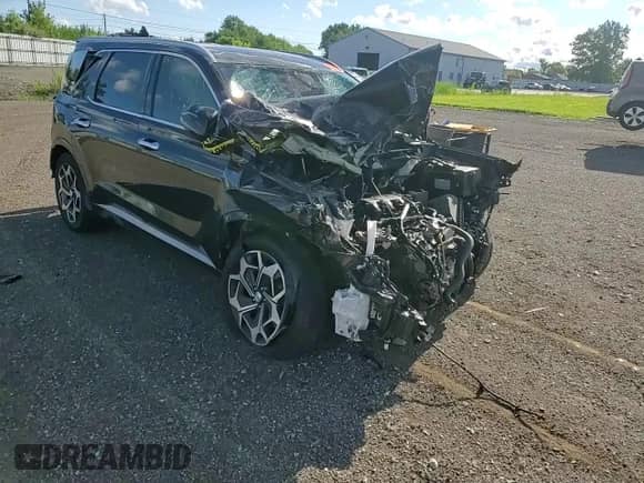 2022 Hyundai Palisade Calligraphy with VIN KM8R7DHE4NU388064, listed as a Copart auction lot 61395874 with 84,907 mi miles and Salvage title. Bid and sale history available at DreamBid. Image 12.