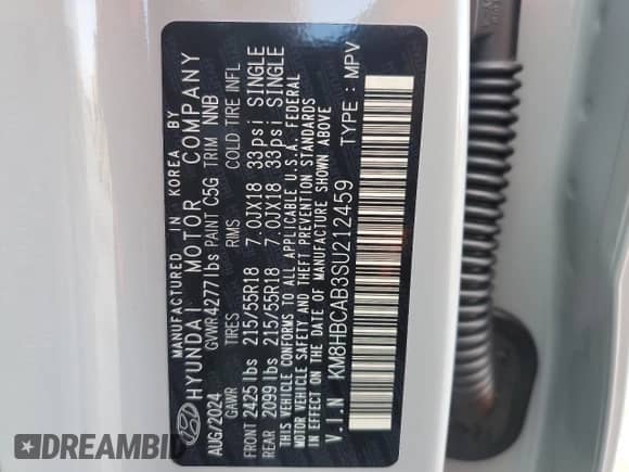 2025 Hyundai Kona SEL with VIN KM8HBCAB3SU212459, listed as a Copart auction lot 79527264 with 446 mi miles and Salvage title. Bid and sale history available at DreamBid. Image 12.