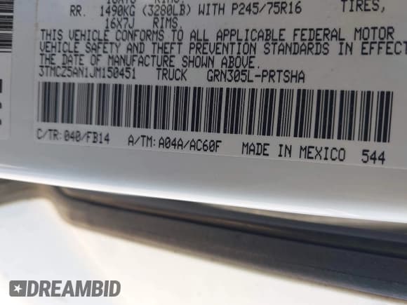 ✅ 2018 Toyota Tacoma TRD Off Road • VIN: 3TMCZ5AN1JM150451 • Лот: 43562056. Опубликован ранее на IAAI с пробегом 113 724 миль. Бесплатный доступ к архиву аукционных продаж из США и подробный отчёт об истории автомобиля на DreamBid. Изображение 9.