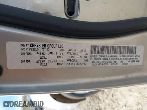 2013 Dodge Journey American Value с VIN 3C4PDCAB2DT557862, выставлен на аукционе IAAI как лот 43455714 с пробегом 188 665 миль миль и . История ставок и продаж доступна на DreamBid. Изображение 9.