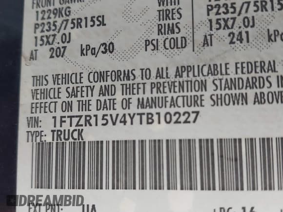 ✅ 2000 Ford Ranger XL • VIN: 1FTZR15V4YTB10227 • Lot: 42685416. Wystawiony na IAAI z przebiegiem 206 349 mil. Bezpłatny archiwum sprzedaży aukcyjnych z USA i szczegółowy raport historii pojazdu na DreamBid. Zdjęcie 9.