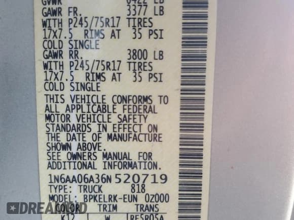 ✅ 2006 Nissan Titan SE • VIN: 1N6AA06A36N520719 • Lot: 81925195. Wystawiony na Copart z przebiegiem 214 339 mil. Bezpłatny archiwum sprzedaży aukcyjnych z USA i szczegółowy raport historii pojazdu na DreamBid. Zdjęcie 12.