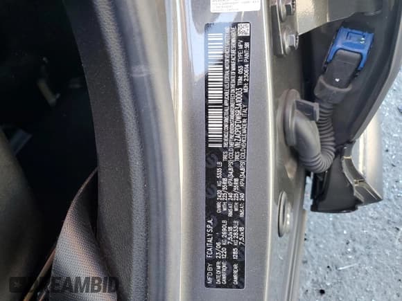 ✅ 2024 Dodge Hornet R/T Plus • VIN: ZACPDFDW6R3A10003 • Lot: 81722364. Listed on Copart with 2,218 mi. Free auction sales archive from the USA and detailed vehicle history report at DreamBid. Image 13.