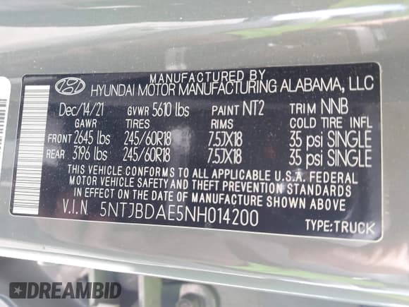 ✅ 2022 Hyundai Santa Cruz SEL • VIN: 5NTJBDAE5NH014200 • Лот: 43353241. Опубликован ранее на IAAI с пробегом 38 736 миль. Бесплатный доступ к архиву аукционных продаж из США и подробный отчёт об истории автомобиля на DreamBid. Изображение 9.