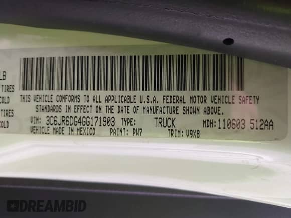 2016 Ram 1500 Tradesman with VIN 3C6JR6DG4GG171903, listed as a IAAI auction lot 41417714 with 232,270 mi miles and . Bid and sale history available at DreamBid. Image 9.