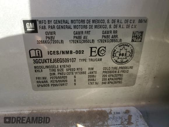 ✅ 2014 Chevrolet Silverado 1500 High Country • VIN: 3GCUKTEJ6EG509107 • Лот: 81090074. Опубликован ранее на Copart с пробегом 104 150 миль. Бесплатный доступ к архиву аукционных продаж из США и подробный отчёт об истории автомобиля на DreamBid. Изображение 15.