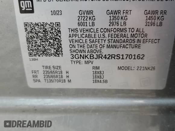 2024 Chevrolet Blazer LT z VIN 3GNKBJR42RS170162, wystawiony jako Copart lot #57754705 z przebiegiem 13 644 mil mil oraz Czysty tytuł • Clean title. Historia ofert i sprzedaży dostępna na DreamBid. Obrazek 14.