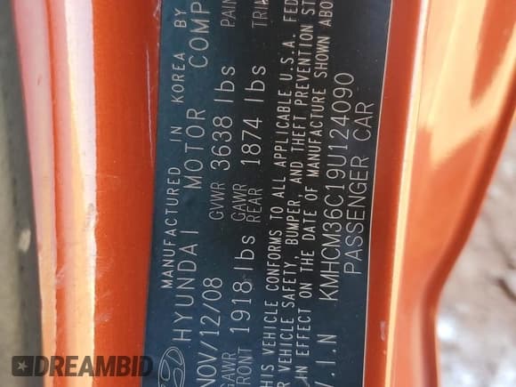 ✅ 2009 Hyundai Accent Auto GS • VIN: KMHCM36C19U124090 • Lot: 87310885. Wystawiony na Copart z przebiegiem 187 576 mil. Bezpłatny archiwum sprzedaży aukcyjnych z USA i szczegółowy raport historii pojazdu na DreamBid. Zdjęcie 12.