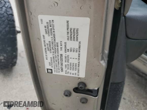 2001 Chevrolet Blazer LT z VIN 1GNDT13W212207596, wystawiony jako Copart lot #76174454 z przebiegiem 139 367 mil mil oraz Nie do naprawy • Non repairable. Historia ofert i sprzedaży dostępna na DreamBid. Obrazek 14.