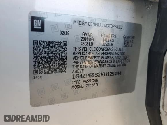 ✅ 2019 Buick LaCrosse Essence • VIN: 1G4ZP5SS2KU129444 • Lot: 71730475. Wystawiony na Copart z przebiegiem 108 736 mil. Bezpłatny archiwum sprzedaży aukcyjnych z USA i szczegółowy raport historii pojazdu na DreamBid. Zdjęcie 12.