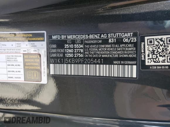 ✅ 2023 Mercedes-Benz E 450 • VIN: W1K1J5KB9PF205441 • Лот: 56614974. Опубликован ранее на Copart с пробегом 2 118 миль. Бесплатный доступ к архиву аукционных продаж из США и подробный отчёт об истории автомобиля на DreamBid. Изображение 12.