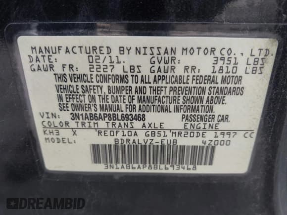 ✅ 2011 Nissan Sentra SR • VIN: 3N1AB6AP8BL693468 • Lot: 42051109. Wystawiony na IAAI z przebiegiem 230 857 mil. Bezpłatny archiwum sprzedaży aukcyjnych z USA i szczegółowy raport historii pojazdu na DreamBid. Zdjęcie 9.