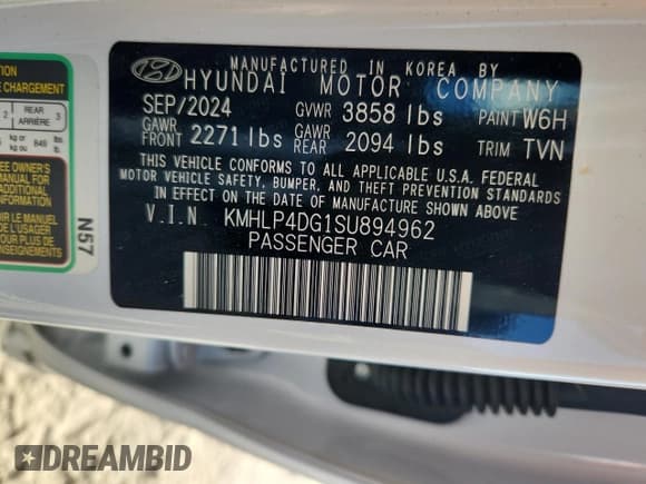 ✅ 2025 Hyundai Elantra Limited • VIN: KMHLP4DG1SU894962 • Лот: 86849625. Опубликован ранее на Copart с пробегом 16 453 миль. Бесплатный доступ к архиву аукционных продаж из США и подробный отчёт об истории автомобиля на DreamBid. Изображение 12.