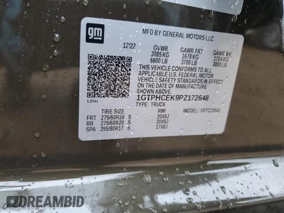 ✅ 2023 GMC Sierra 1500 Elevation • VIN: 1GTPHCEK9PZ172648 • Lot: 86015644. Listed on Copart with 13,919 mi. Free auction sales archive from the USA and detailed vehicle history report at DreamBid. Image 12.