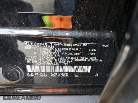 ✅ 2021 Toyota RAV4 XLE • VIN: 2T3P1RFV4MW160306 • Lot: 60722055. Wystawiony na Copart z przebiegiem 62 620 mil. Bezpłatny archiwum sprzedaży aukcyjnych z USA i szczegółowy raport historii pojazdu na DreamBid. Zdjęcie 13.