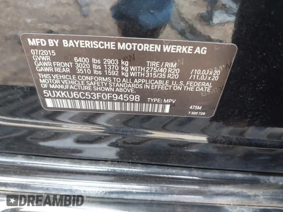 ✅ 2015 BMW X6 xDrive50i • VIN: 5UXKU6C53F0F94598 • Лот: 42460215. Опубликован ранее на IAAI с пробегом 105 680 миль. Бесплатный доступ к архиву аукционных продаж из США и подробный отчёт об истории автомобиля на DreamBid. Изображение 9.