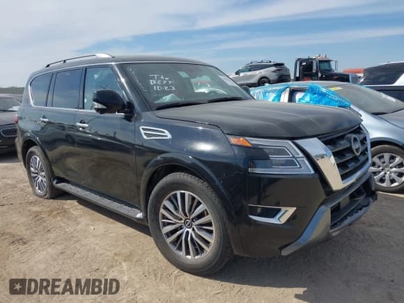 ✅ 2023 Nissan Armada SL • VIN: JN8AY2BC4P9183249 • Lot: 43831842. Listed on IAAI with 48,957 mi. Free auction sales archive from the USA and detailed vehicle history report at DreamBid. Image 1.
