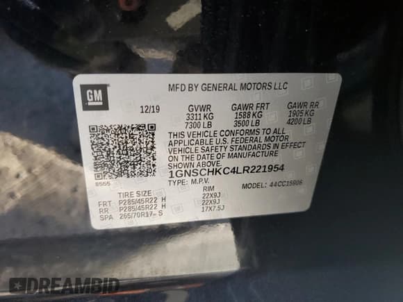 ✅ 2020 Chevrolet Suburban LT • VIN: 1GNSCHKC4LR221954 • Lot: 74828644. Wystawiony na Copart z przebiegiem 163 028 mil. Bezpłatny archiwum sprzedaży aukcyjnych z USA i szczegółowy raport historii pojazdu na DreamBid. Zdjęcie 13.