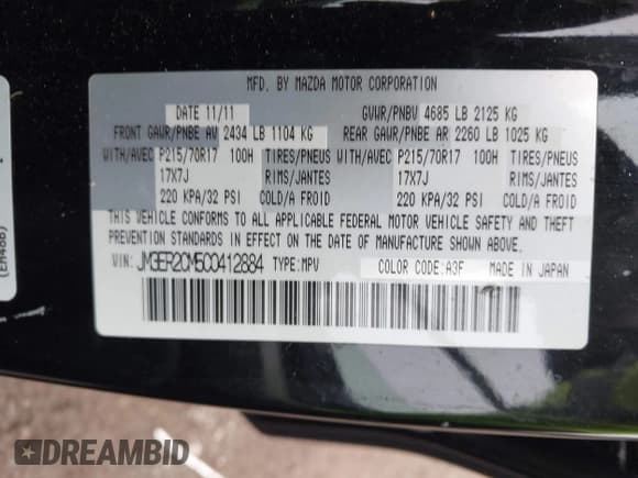 ✅ 2012 Mazda CX-7 i Touring • VIN: JM3ER2CM5C0412884 • Lot: 43293357. Wystawiony na IAAI z przebiegiem 151 022 mil. Bezpłatny archiwum sprzedaży aukcyjnych z USA i szczegółowy raport historii pojazdu na DreamBid. Zdjęcie 9.