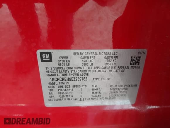 ✅ 2014 Chevrolet Silverado 1500 LT • VIN: 1GCRCREH9EZ239762 • Лот: 43054612. Опубликован ранее на IAAI с пробегом 183 781 миль. Бесплатный доступ к архиву аукционных продаж из США и подробный отчёт об истории автомобиля на DreamBid. Изображение 9.