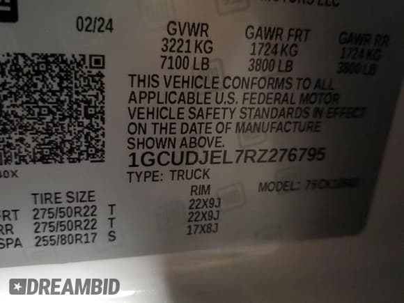 ✅ 2024 Chevrolet Silverado 1500 High Country • VIN: 1GCUDJEL7RZ276795 • Лот: 92240195. Опубликован ранее на Copart с пробегом 13 966 миль. Бесплатный доступ к архиву аукционных продаж из США и подробный отчёт об истории автомобиля на DreamBid. Изображение 12.