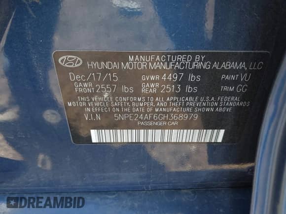 ✅ 2016 Hyundai Sonata 2.4L • VIN: 5NPE24AF6GH368979 • Lot: 43365797. Wystawiony na IAAI z przebiegiem 146 425 mil mil. Skorzystaj z bezpłatnego archiwum sprzedaży aukcyjnych z USA i zobacz szczegółowy raport historii pojazdu na DreamBid. Zdjęcie 9.